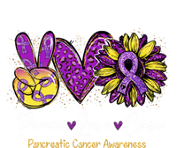 Peace Love Cure Sunflower Pancreatic Cancer Awareness Gift Canvas