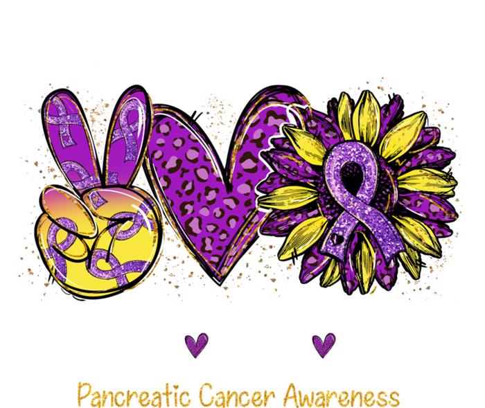 Peace Love Cure Sunflower Pancreatic Cancer Awareness Gift Canvas