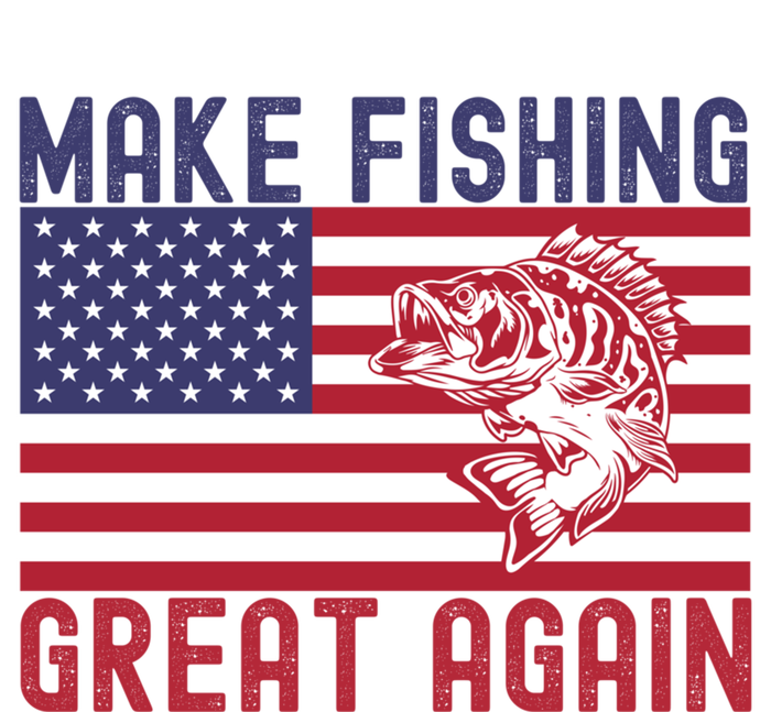 Make Fishing Great Again Bass Fish American Flag Funny Gift T-Shirt