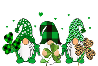 Three Gnomes Holding Shamrock Leopard Plaid St Patrick's Day T-Shirt