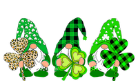 Three Gnomes Holding Shamrock Plaid Leopard St Patrick's Day Dry Zone Grid Polo