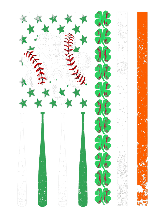 American Flag Baseball St Patricks Day Shamrock Lucky Clover T-Shirt