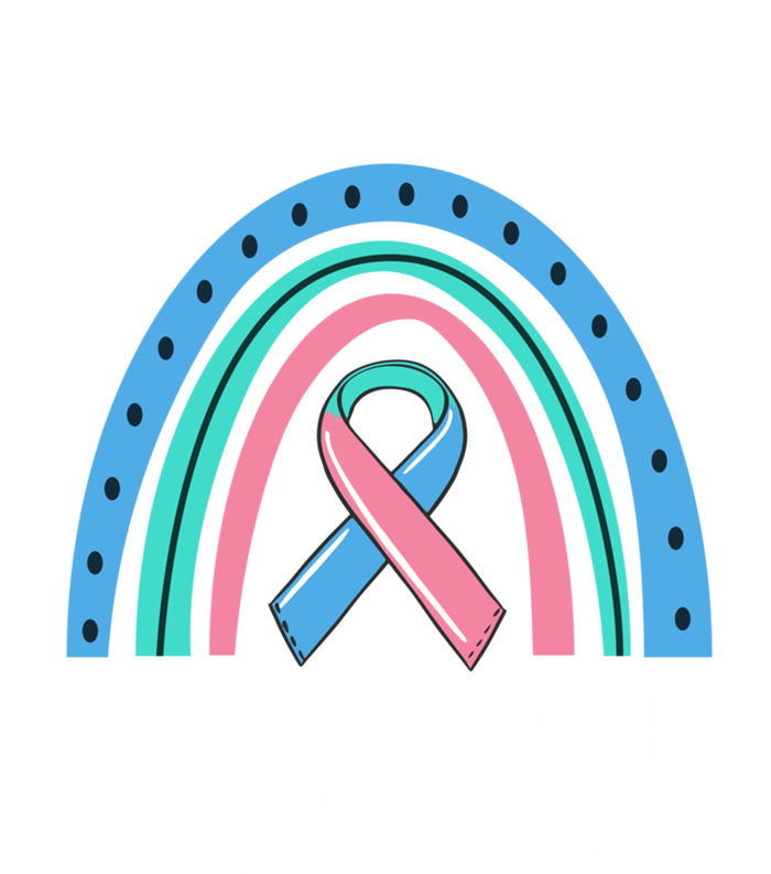 We Wear Blue Pink Teal Thyroid Cancer Awareness Family Group Gift Tank Top