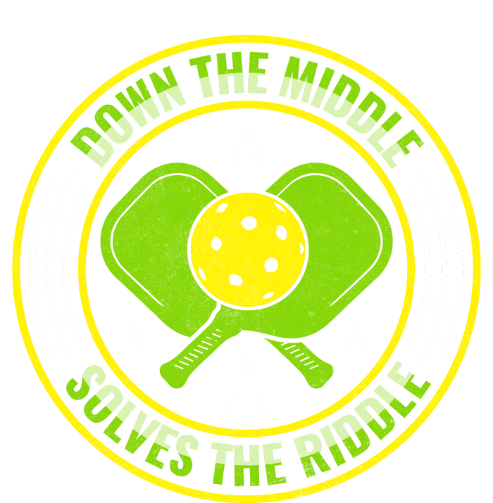 Down The Middle Solves The Riddle Funny Pickleball Premium T-Shirt