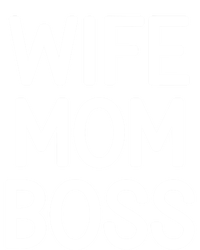 Wife Mom Boss Funny Jokes Sarcastic Family Gift Stripe Pom Pom Beanie