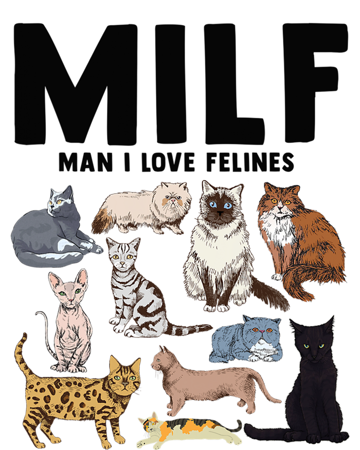 MILF Man I Love Felines Funny Cat Vintage Tall Long Sleeve T-Shirt