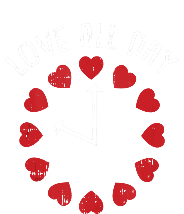 Love All Day Valentines Day Cute Hearts Clock Hoodie