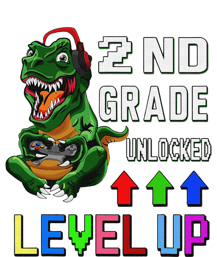 Funny First Day Of 2nd Grade T Rex Gamer Level Up T-Shirt