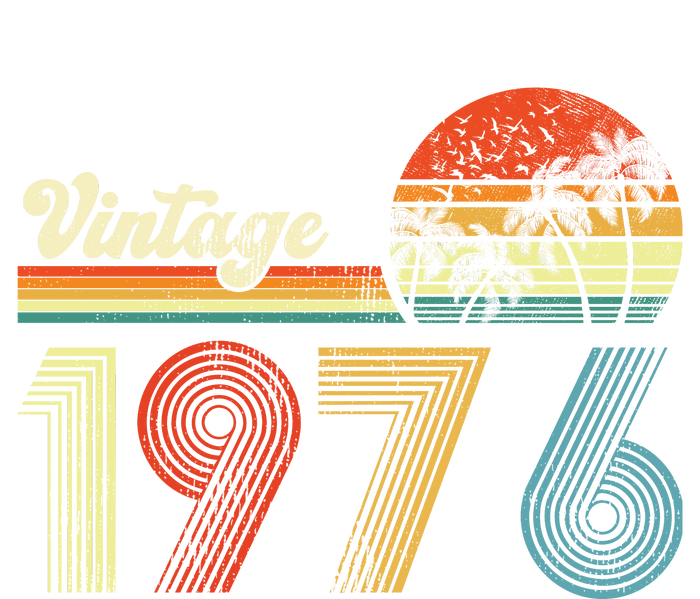 Vintage Birthday 1976 Retro Sunset Mom dad Gift 47th Birthday T-Shirt