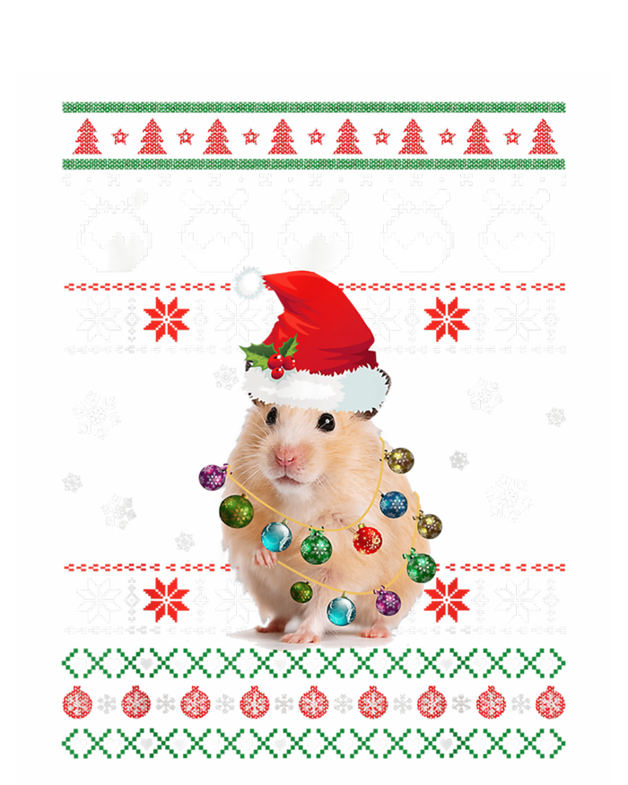 Cute Hamster Santa Hat Ugly Sweater Christmas Pajama Family Gift Canvas