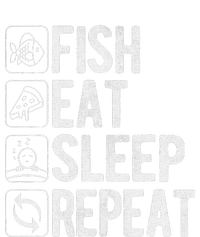 Fish Eat Sleep Repeat Funny Sayings Novelty Fishing Women's Long Sleeve Flannel Pajama Set 