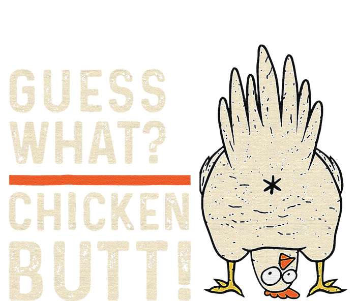 Funny Guess What Chicken Butt! White Design Clothes Quote Pom Pom 12in Knit Beanie