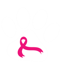 Dog Paw Print Breast Cancer Awareness Pink Ribbon Warrior Gift T-Shirt