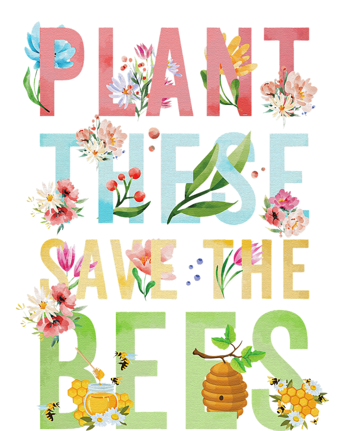 Plant These Save The Bees Botanical Vintage WildFlowers Cooling Performance Crew T-Shirt