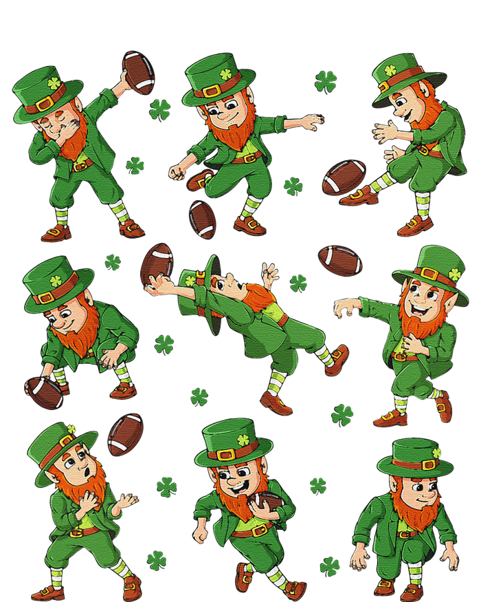 St Patricks Day Leprechaun Football Player Clover T-Shirt