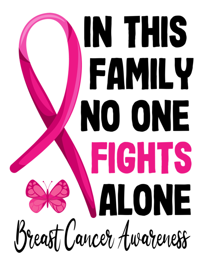 In This Family Nobody Fights Alone Breast Cancer Warrior Gift T-Shirt