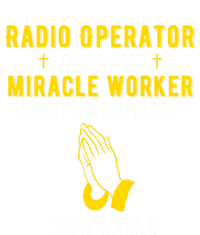 Funny Radio Operator Because Miracle Worker Isnt A Job Title Gift Stripe Pom Pom Beanie