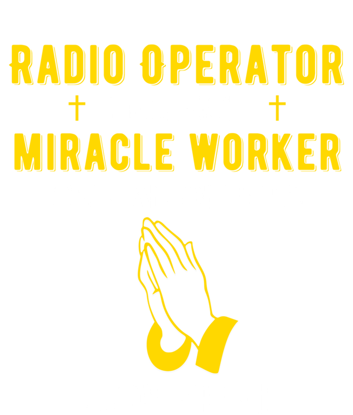 Funny Radio Operator Because Miracle Worker Isnt A Job Title Gift Stripe Pom Pom Beanie