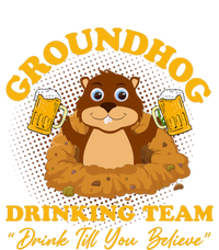 Groundhog Drinking Team Drink Till You Believe Groundhog Day Pom Pom 12in Knit Beanie