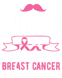 Pink Ribbon Breast Cancer Awareness Dad Of A Warrior Fight Gift Striped Beanie with Solid Band