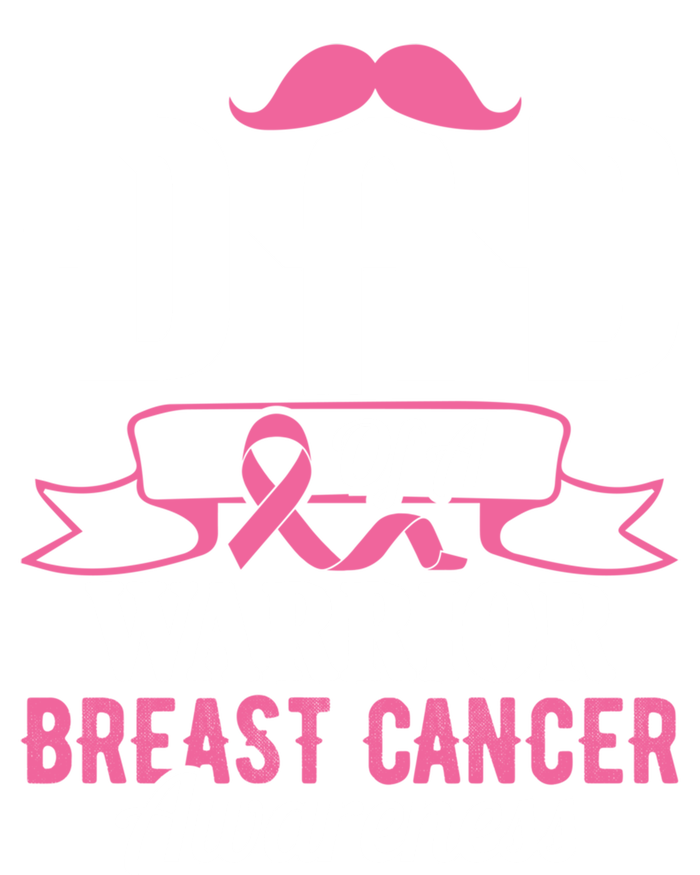 Pink Ribbon Breast Cancer Awareness Dad Of A Warrior Fight Gift Striped Beanie with Solid Band