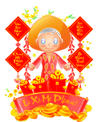 Li Xi Me Please Vietnamese Red Cute Ao Dai Girl Flowers Gift Baby Bodysuit