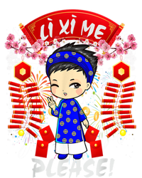 Li Xi Me Please Vietnamese Tet Cute Ao Dai Boy Flowers Cute Gift Ceramic Bell Ornament