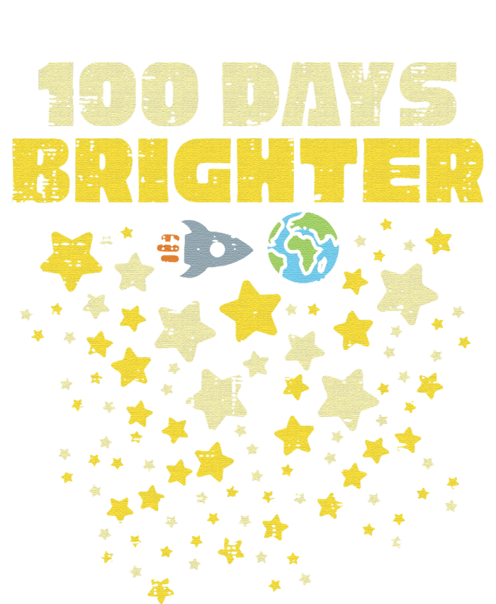 100 Days Brighter 100th Day Of School Space Stars Rocket Dry Zone Grid Polo