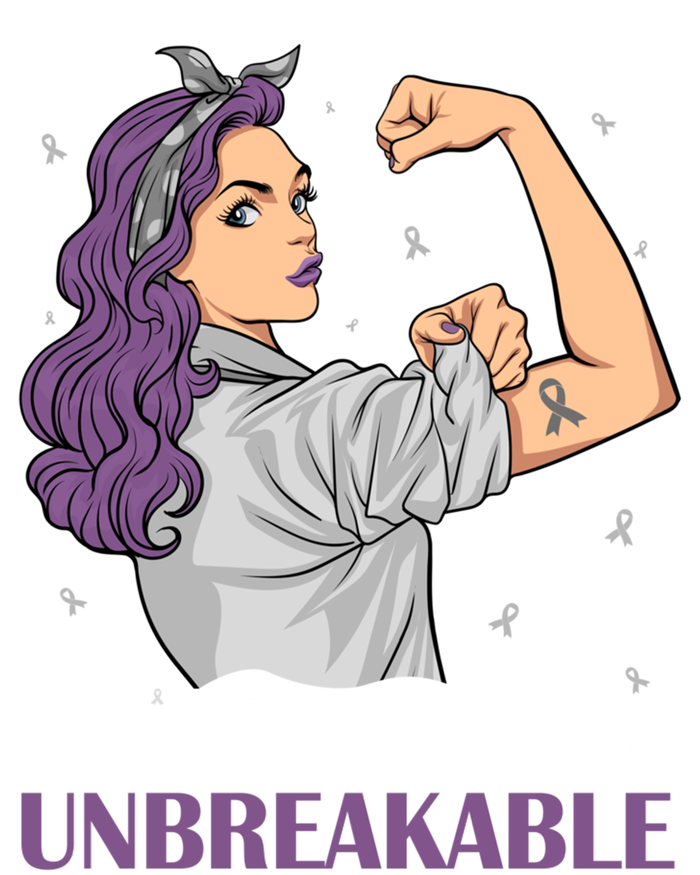 Brain Tumor Awareness Warrior Unbreakable Survivor Gift T-Shirt