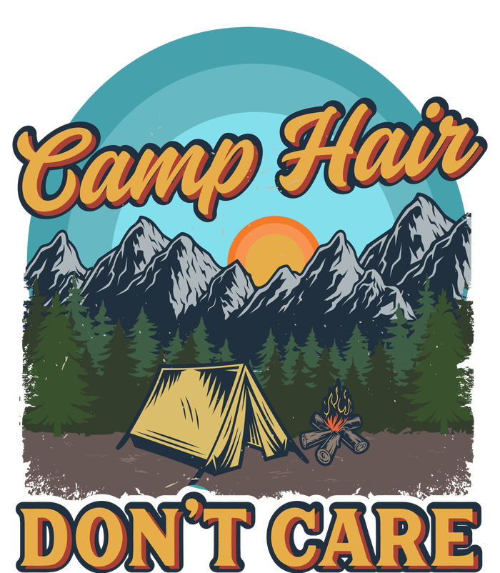 Funny Camp Hair Don't Care Kids Long Sleeve Shirt