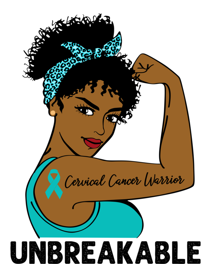 Cervical Cancer Warrior Black Unbreakable Awareness Meaningful Gift T-Shirt