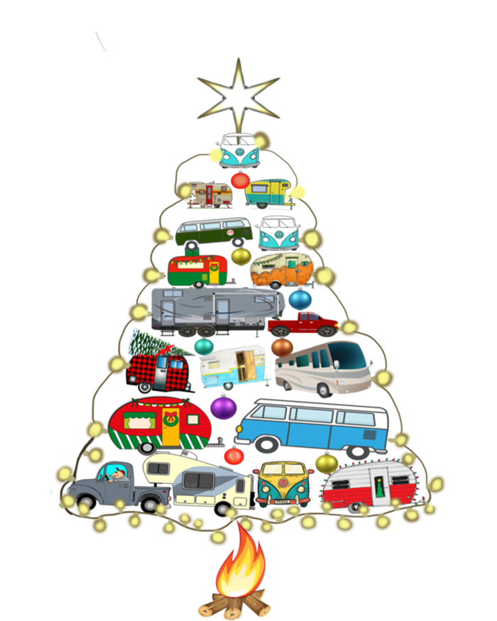 Christmas Tree Camper Vehicles Camping Rving Trailers Gift T-Shirt