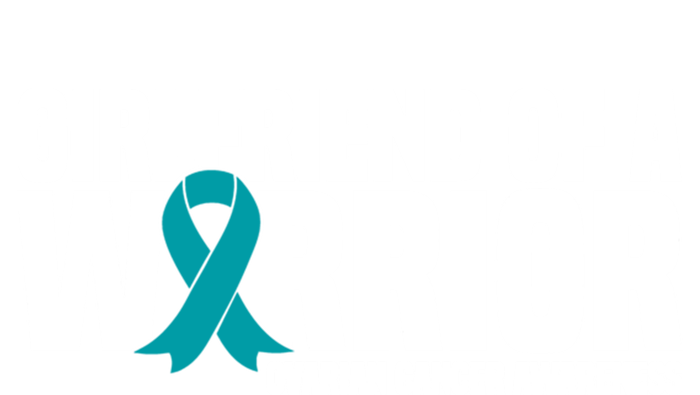 Girlfriend Of A Warrior Teal Ribbon Ovarian Cancer Awareness Gift Women's T-Shirt