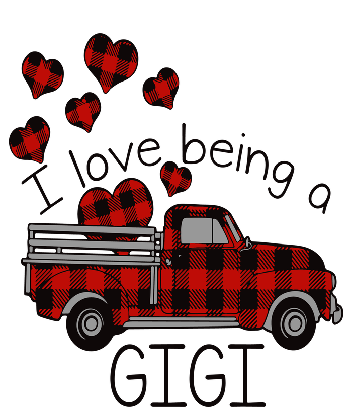 I Love Being Gigi Red Plaid Truck Hearts Valentine's Day Ceramic Star Ornament