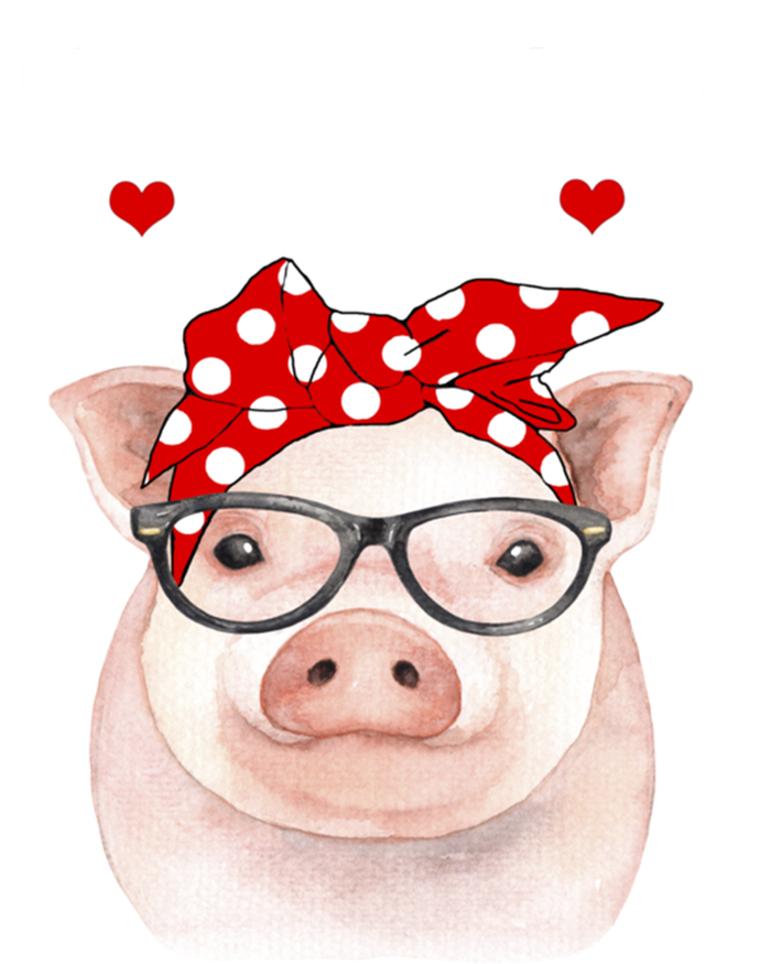 My Heart Belongs To A Pig Polka Dot Headwrap Nerd Glasses Cool Gift Kids Long Sleeve Shirt