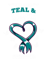 I Wear Teal And White For My Mom Cervical Cancer Awareness Gift Kids Hoodie