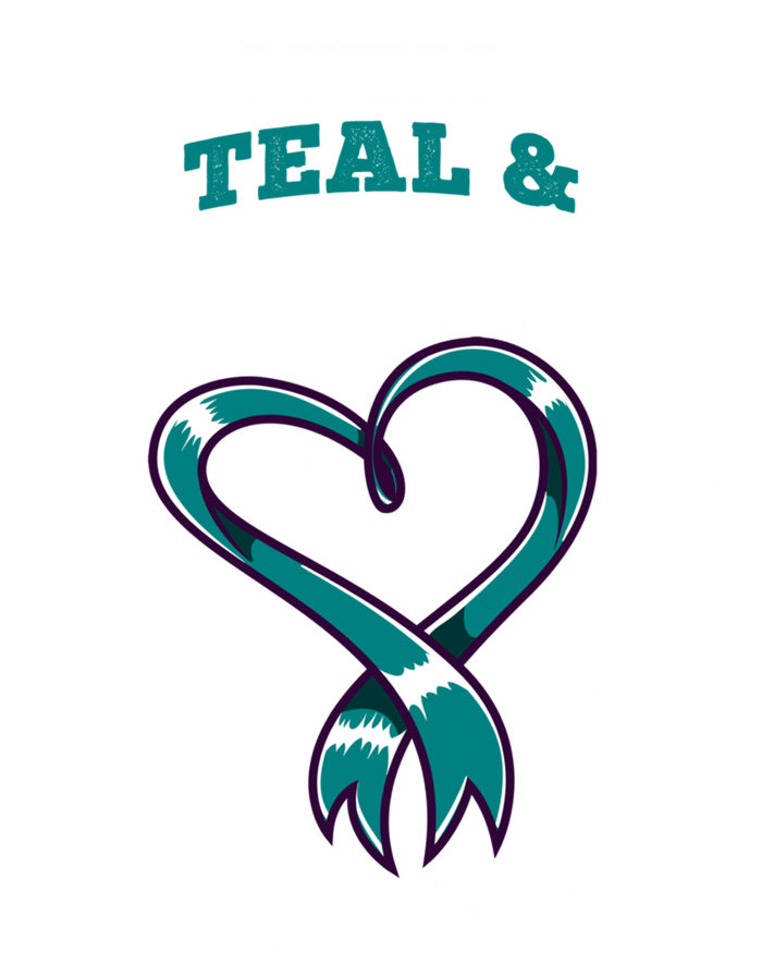 I Wear Teal And White For My Mom Cervical Cancer Awareness Gift Kids Hoodie