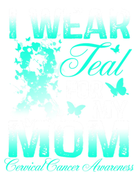 I Wear Teal For My Mom Butterfly Ovarian Cancer Support Gift Women's T-Shirt