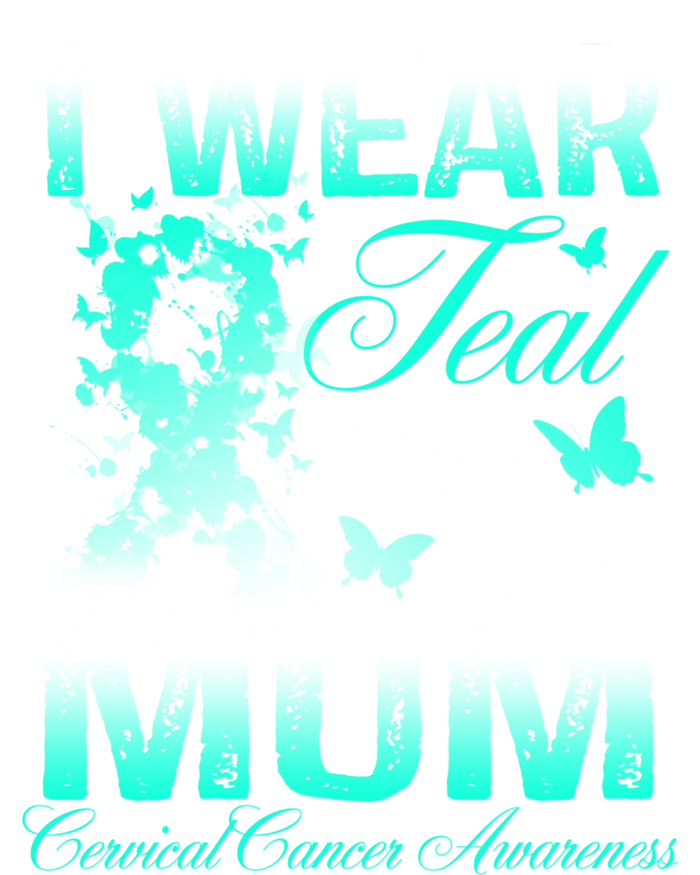 I Wear Teal For My Mom Butterfly Ovarian Cancer Support Gift Women's T-Shirt