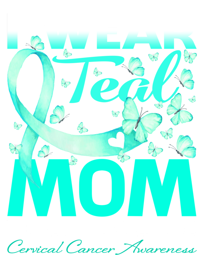 I Wear Teal For My Mom Cervical Cancer Awareness Cool Gift Softstyle Adult Sport Polo