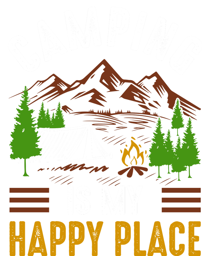 Camping Is My Happy Place Vintage V-Neck T-Shirt