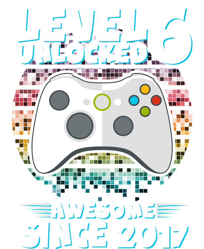 Level 6 Unlocked Awesome Since 2017 Gamer Birthday T-Shirt