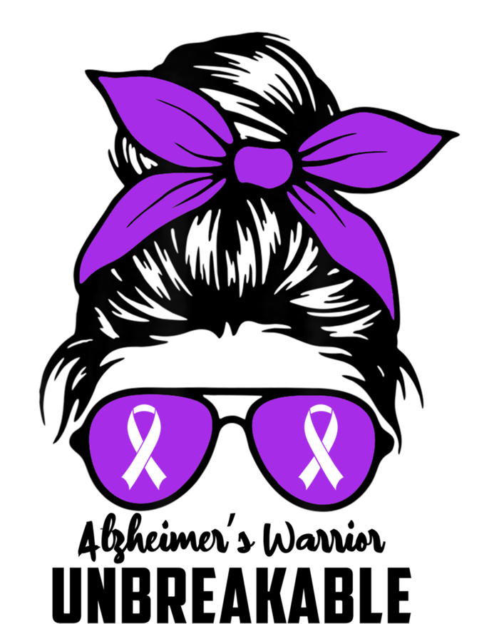 Messy Bun Alzheimer’s Warrior Unbreakable Awareness Month Gift T-Shirt