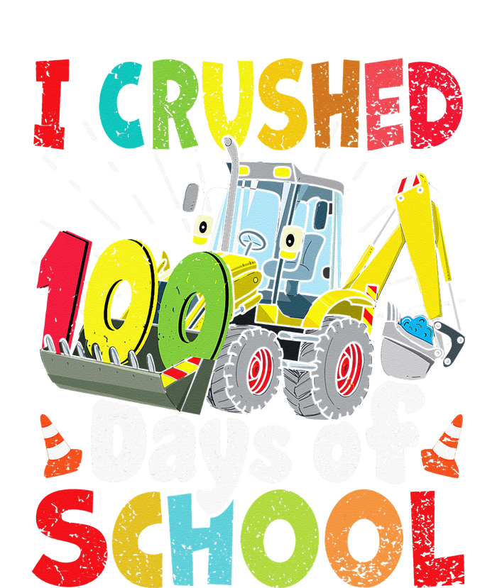 Crushed 100 Days Of School Construction Excavator Truck Yupoong Adult 5-Panel Trucker Hat