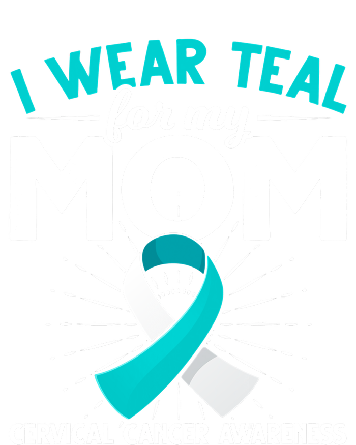 Teal Ribbon I Wear Teal For My Mom Cervical Cancer Awareness Cool Gift Kids Tie-Dye T-Shirt