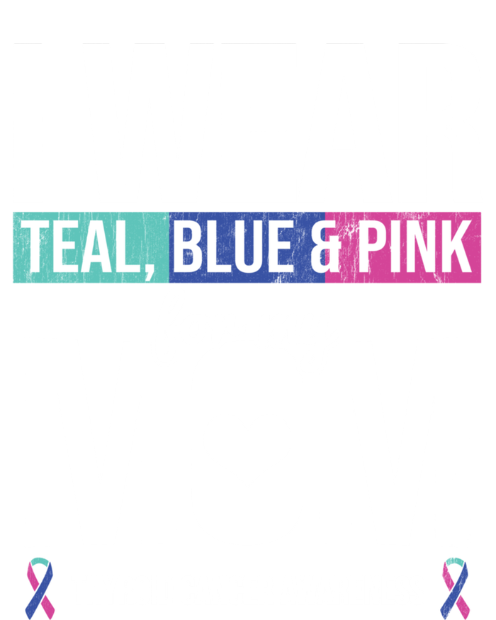 Wear Teal Blue Pink For Mom Thyroid Cancer Awareness Ribbon Gift Baby Bodysuit