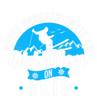 Skiing Skier Never Underestimate An Old Man On Skis Premium The Baniff Cuffed Pom Beanie