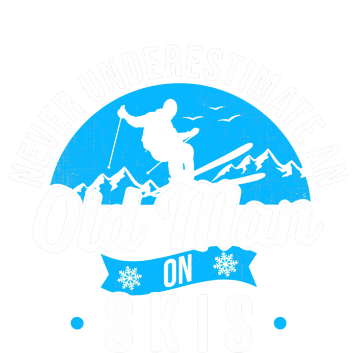 Skiing Skier Never Underestimate An Old Man On Skis Premium The Baniff Cuffed Pom Beanie