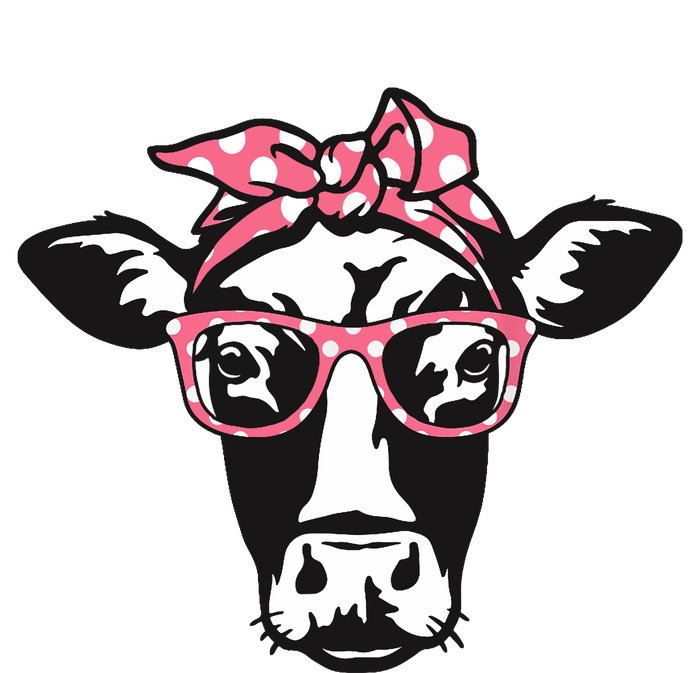 Funny Cow With Bandana Glasses, Cute Cow Bumper Sticker