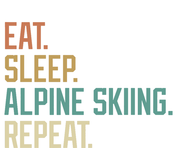 Retro Design Eat Sleep Alpine Skiing Repeat Vintage Tote Bag